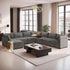 Modular Sectional Sofa with Chaise U Shaped Sectional Couch for Living Room, 8-Seater Comfy Cloud Couches with One Movable Ottoman, Plush Corduroy, Gray