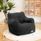 Bean Bag Chair with Filler, Bean Bag Sofa with Tufted Soft Stuffed Filling, Fluffy and Lazy Sofa, Comfy Cozy BeanBag Chairs with Memory Foam for Dorm, Apartment, Living Room (Black)