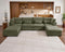 Oversized Modular Sofa, Extra Deep Cloud Chenille Sectional Couch with Ottoman Chaise, Fluffy Chenille 6 Seat U-Shaped Sofa for Living Room, Villa (U Shape 6 Seater, Chenille Green)