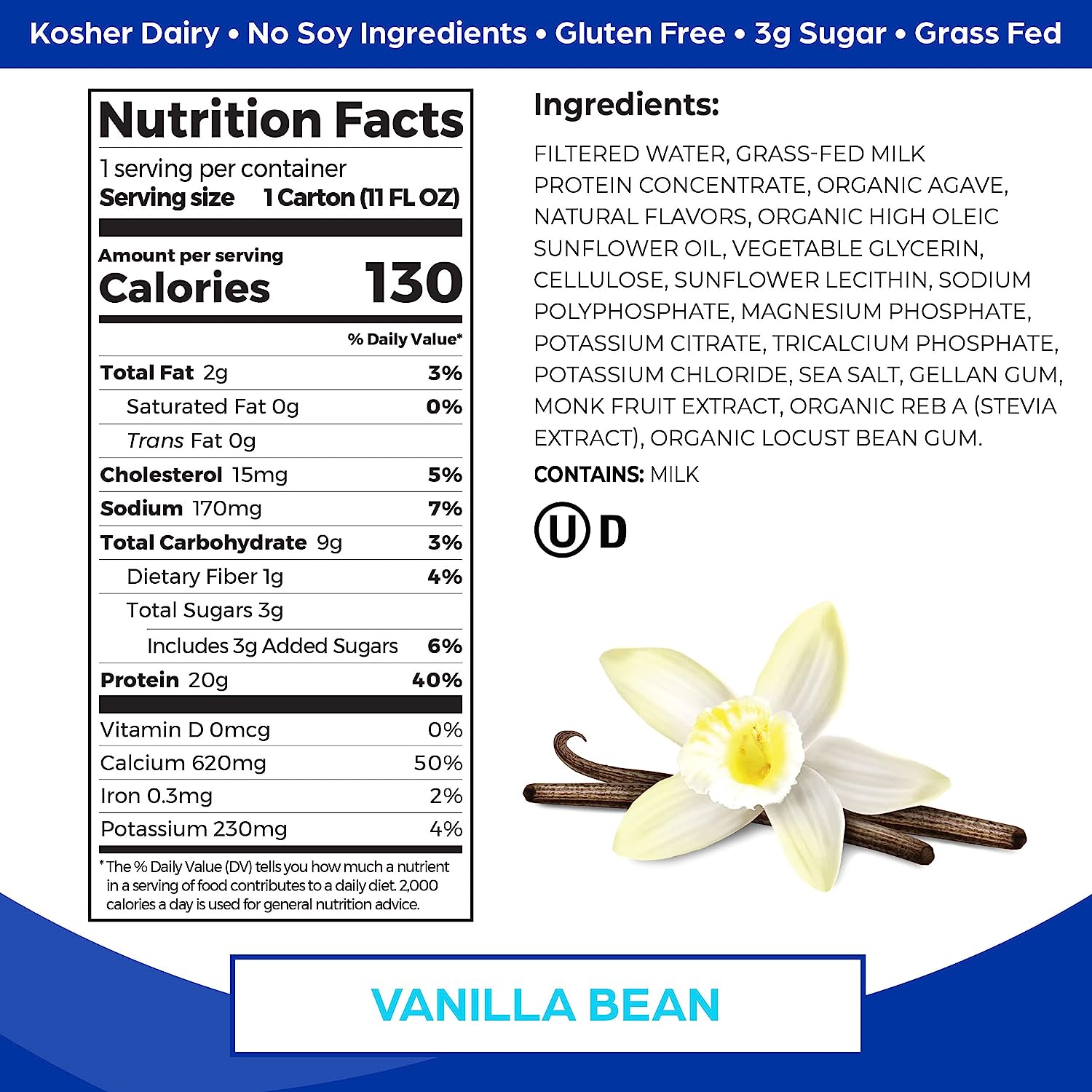 Orgain Organic Protein Vanilla Bean Shakes - 11 Fl Oz (12-Pack)