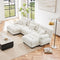 U Shaped Couch Sectional Couch, 3-Seater Cloud Couch Sectional Oversized Couch, Sofa Bed Couch with Round Bolster Armrests 5 Pillows, Modular Couch Home Sofa Living Room Couch(White)