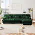 Modular Sectional Sofa, Comfy Cloud Couch 3 Seater Couch with Ottoman, Sectional Couches for Living Room, Modern Chenille L Shaped Couches, Sleeper Deep Seat Sofa with Throw Pillows, Green