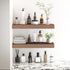 Fun Memories Floating Shelves - 16 Inch Wall Shelf for Decor & Storage - Wall Mounted Display Shelving with Invisible Heavy-Duty Metal Bracket 2Pack, Walnut