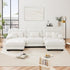 U Shaped Couch Sectional Couch, 3-Seater Cloud Couch Sectional Oversized Couch, Sofa Bed Couch with Round Bolster Armrests 5 Pillows, Modular Couch Home Sofa Living Room Couch(White)