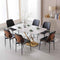 BV Dining Chairs Set of 6, PU Leather Armless Kitchen Chair in Modern Walnut Style, Mid Century Bentwood Side Chair with Metal Legs, Retro Accent Guest Chair for Kitchen Dining Room(Black)