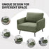 Oversized Accent Chair Set of 2 for Living Room Chairs Reading Arm Chair Comfy Modern Single Sofa Side Chairs with Metal Legs & Soft Cushion for Bedroom, Balcony,Waiting Room (Polyester, Moss Green)