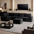 HOOOWOOO Modular Sectional Couch Sofa,125X69 U L Shaped Oversized Couch Sets Free Combination,6 Pieces Extra Deep Sofa with Ottoman for Living Room(Black Corduroy)