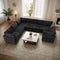 Modular Sectional Sofa with Chaise U Shaped Sectional Couch for Living Room, 7-Seater Comfy Cloud Couches, Plush Corduroy, Black