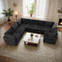 Modular Sectional Sofa with Chaise U Shaped Sectional Couch for Living Room, 7-Seater Comfy Cloud Couches, Plush Corduroy, Black