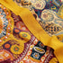 Boho Muslin Blanket for Adults 4-Layer Gauze 80 x 90 Inches Soft Cozy 100% Cotton Summer Cooling Blanket Geometric Floral Decor for Sofa Bed Coverlet Both Sides (A Boho Figure Orange, 80 x 90 in)