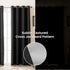 Blackout Curtains for Room Darkening Window Drapes with Rod Pocket 2 Panels Set-Black