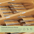 Premium Cutlery, Flatware, and Silverware Drawer Organizer – Slanted 3-Compartment Design with Labeled Slots, Non-Slip Feet, 100% Sustainable Bamboo, 2 Pack