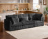 Oversized Modular Sofa, Extra Deep Cloud Corduroy Sectional Couch with Ottoman Chaise, Fluffy Chenille 3 Seater Sofa for Living Room, Villa (Basic 3 Seater, Corduroy Black)