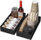 Kitchen Drawer Organizer Bins, Stackable Bamboo Drawer Organizer for Silverware, Coffee Pod Organizer K Cup Holder for Countertop, 2 Pcs Coffee Station Organizer Black 12" x 6" x 2.5"