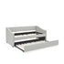 Upholstered Tufted Daybed With Drawers, Waved Arms