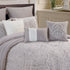 Grey Damask Jacquard 9 Piece Comforter Set with Soft Fill - Grey