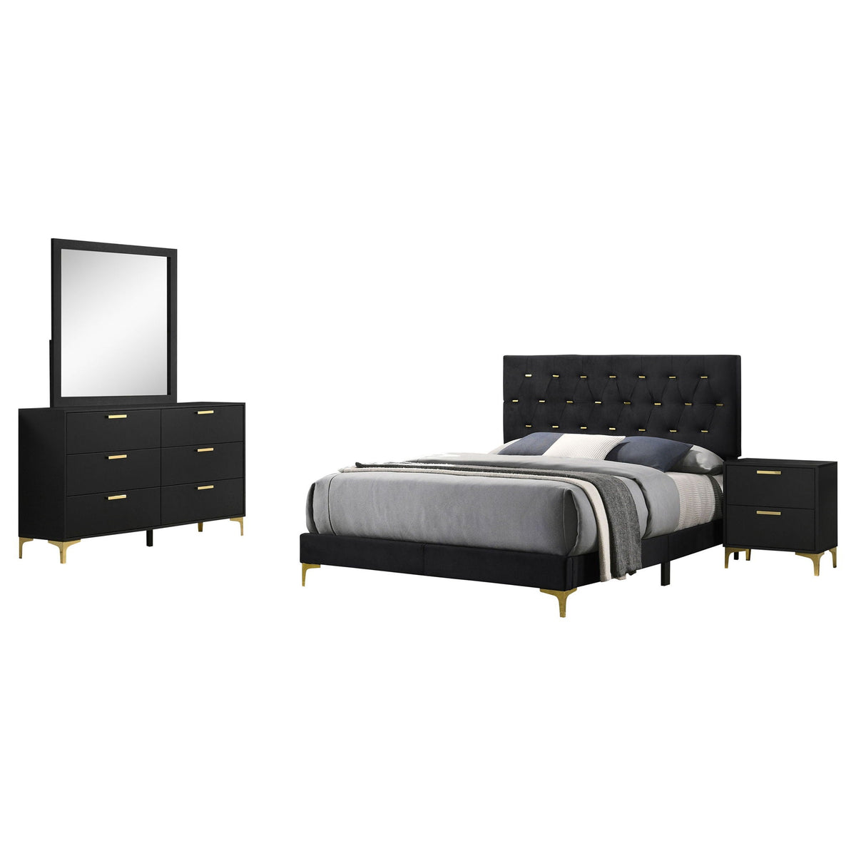 Kendall 4-piece Queen Bedroom Set Black