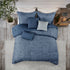 7 Piece Printed Seersucker Comforter Set Navy Queen