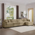 Modern Oversized Modular Cushion Sofa With Ottoman, Low Back, Deep Seating Sofa Set