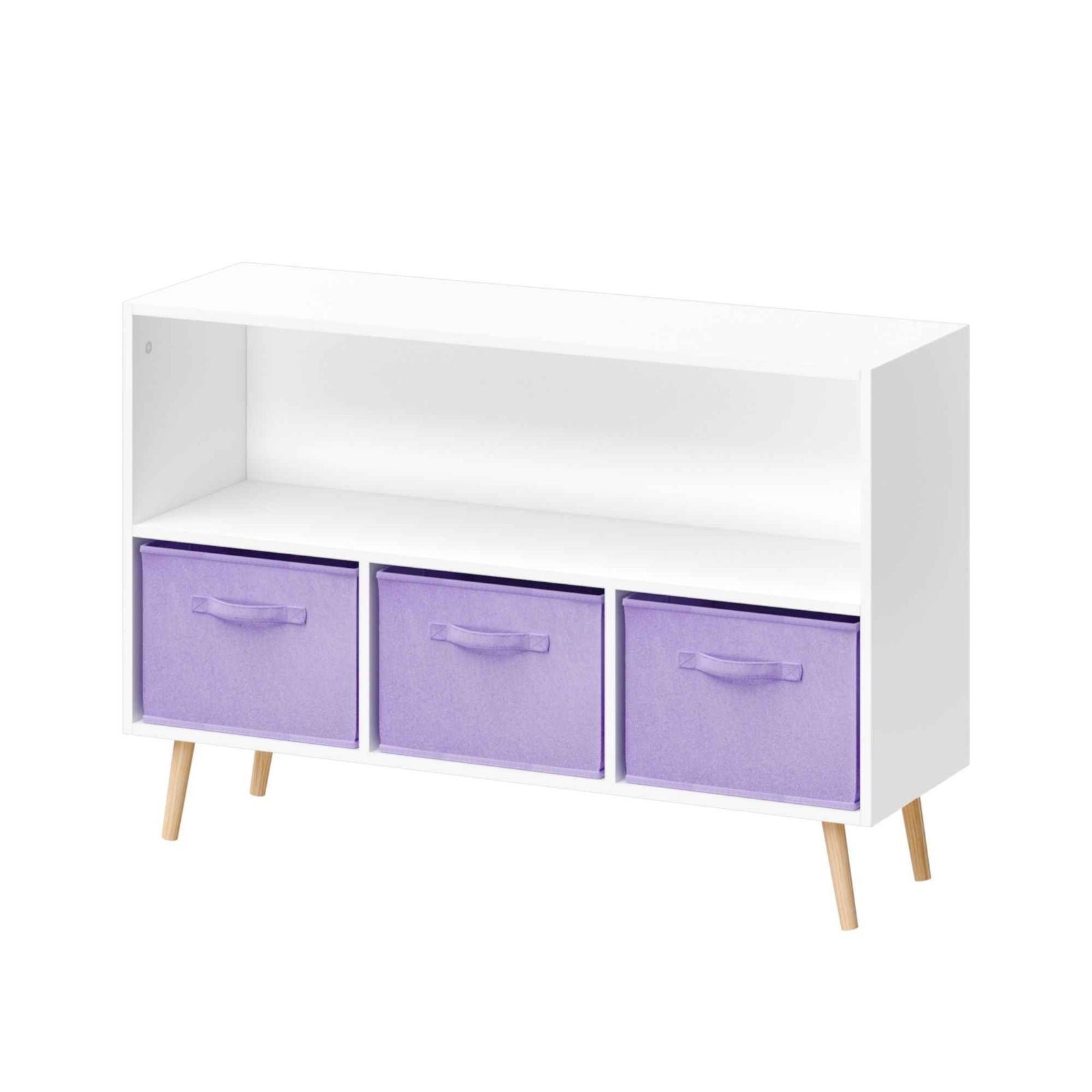 Bookcase With Collapsible Drawers, Book Display Organizer