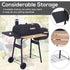 Outsunny 48' Steel Portable Backyard Charcoal BBQ Grill and Offset Smoker Combo