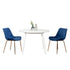 Aufurr Contemporary 3-Piece Dining Set White Round Dining Table with 2 Chairs
