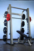 Smith Machine(85", 93") - Muscle D Fitness - Commercial Grade Smith Machine Plate Storage Black Silver