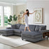 U-Shaped Convertible Sofa, 4 Seater Large Living Room Lounge