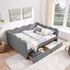 Gingham Daybed With USB Charging Port, Wave-Shaped Design