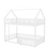 Metal House Bunk Bed With Fence And Door