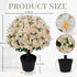 Artificial Snow Lotus Potted Plant, Artificial Floral Decor For Indoor & Outdoor Spaces - White / Pink