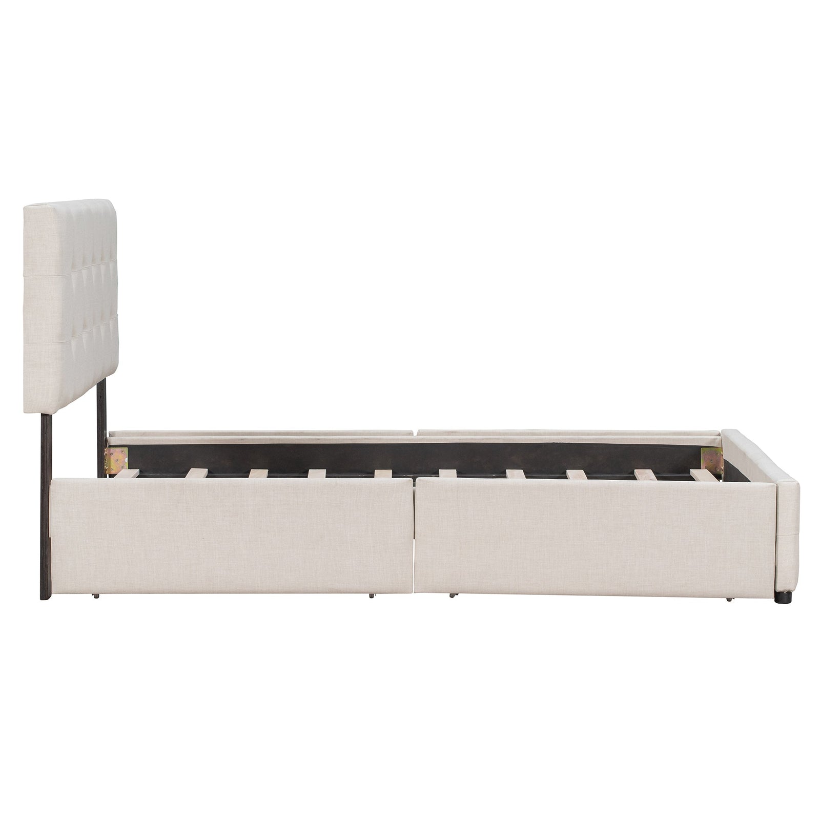 Walker Edison | Upholstered Queen Platform Bed with Storage