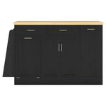 Kitchen Sideboard With Sliding Door Cabinet, 3 Tier Spice Rack