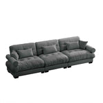 Modern Oversize Sofa With Cloud Like Comfort, Featuring Waist And Throw Pillows