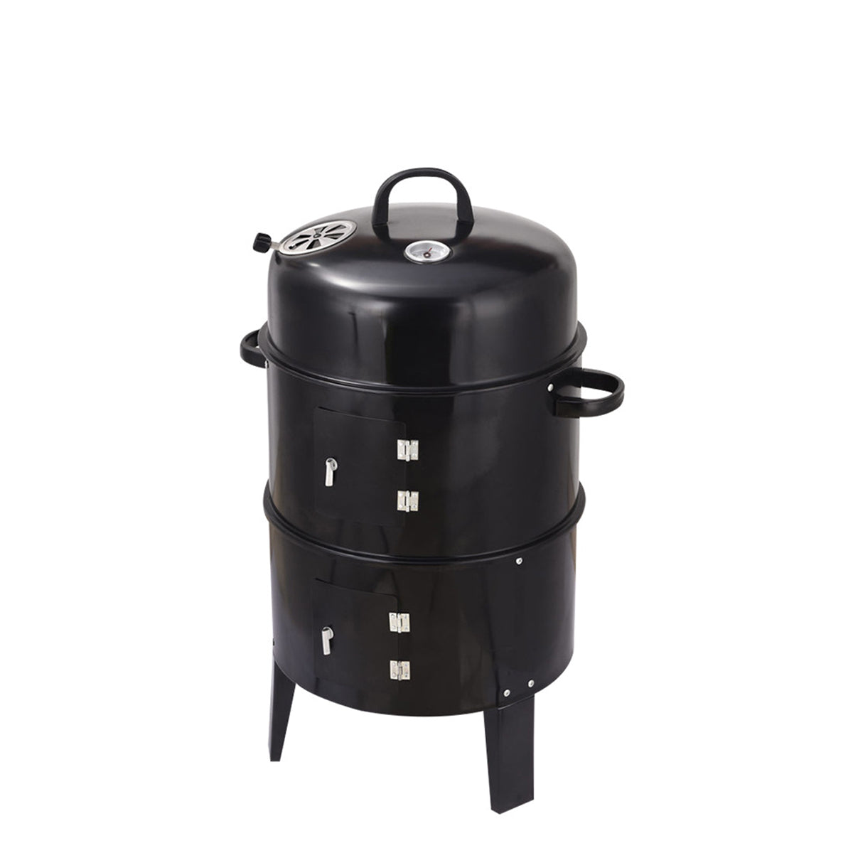 Outdoor Double-Layer Grill Charcoal Wood Fired Braising and Smoking Stove