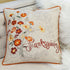 Thanksgiving Embroidered Floral Throw Pillow with Fall Floral Embroidery - Autumn Colors