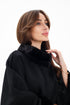 Genuine Scandinavian Mink Fur Double Face Wool Poncho