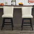 Upholstered Swivel Bar Stools High Back (Set of 2) - Cream White