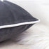 Nneka Let It Snow Gray Velvet Lumbar Pillow with Insert 14x20