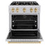 ZLINE 30" Dual Fuel Range, Gas Cooktop, Electric Convection Oven Stainless Steel, Gold CDRZ-30-G