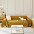 Solid Color Chenille Sofa Throw Blanket, Modern Decor Soft Couch Cover with Fringes