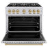 ZLINE 36" Dual Fuel Range, Gas Cooktop, Electric Convection Oven Stainless Steel, Champagne Bronze CDRZ-36-CB