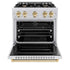 ZLINE 30" Classic Gas Range, Convection Gas Oven DuraSnow® Stainless Steel, Gold CGRSZ-30-G