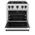 ZLINE 30"Classic Gas Range, Convection Gas Oven, DuraSnow® Stainless Steel, White Matte Door Matte Black CGRSZ-WM-30-MB