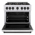 ZLINE 36" Dual Fuel Range, Gas Cooktop, Electric Convection Oven DuraSnow® Stainless Steel, Matte Black CDRSZ-36-MB