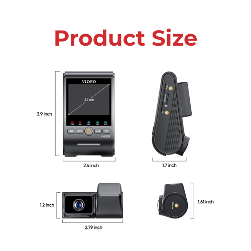 VIOFO A329T 4K+2K 2-Channel 60FPS Wi-Fi 6 Dash Cam