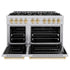 ZLINE 48" Dual Fuel Range, Gas Cooktop, Electric Convection Oven Stainless Steel, Gold CDRZ-48-G