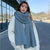 Winter Simple Soft Colorful Knitted Wool Scarf Solid Warm Scarves Lightweight Casual Couple Muffler Striped Elegant Hijab Cashmere Scarf Neck Scarf Christmas Gift For  Women