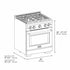 ZLINE 30"Gas Range, Convection Gas Oven, DuraSnow® Black Matte, SGRS-BLM-30