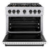 ZLINE 36" Dual Fuel Range, Gas Cooktop, Electric Convection Oven Stainless Steel, Matte White Door Matte Black CDRZ-WM-36-MB